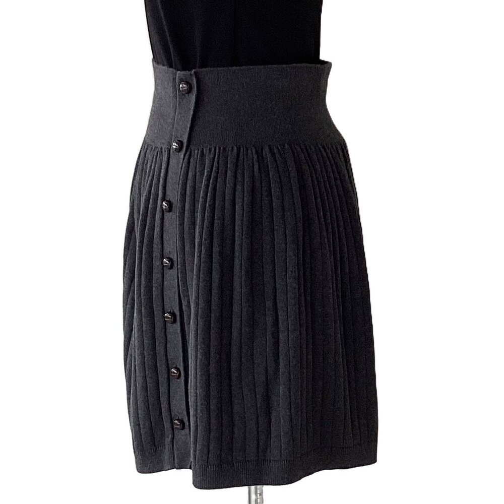 Fatface Grey Ribbed Knit Skirt